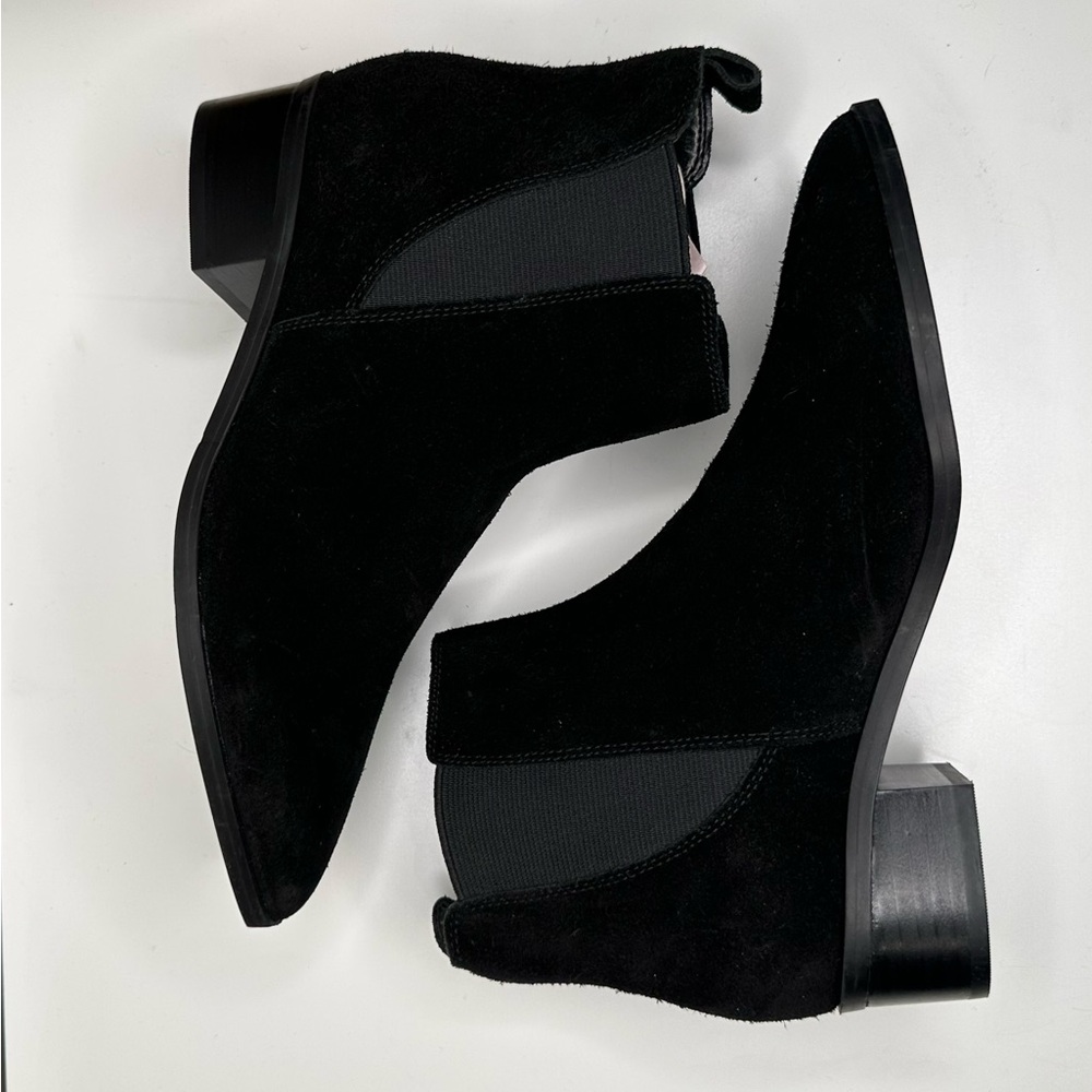 New Marc Fisher Black Suede Pointed-Toe Ankle Boots Slip-On Fall/Winter Size 6 - Picture 6 of 14